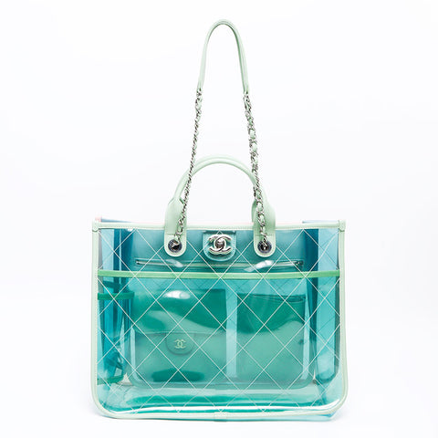CHANEL 25th series 2018 2way PVC Coco Splash Tote Bag multicolor WS14342
