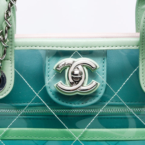 CHANEL 25th series 2018 2way PVC Coco Splash Tote Bag multicolor WS14342