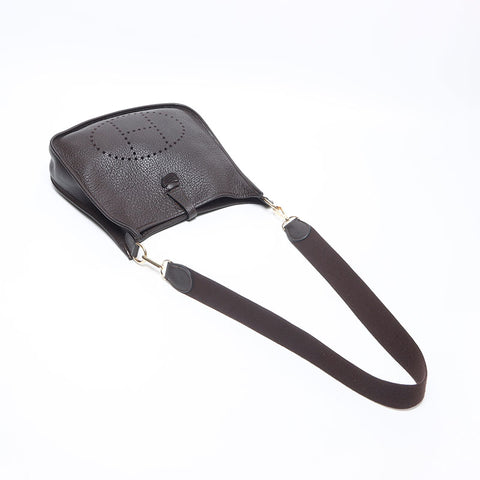HERMES □H stamp 2004 Evelyn 1 PM Shoulder Bag Brown WS14343