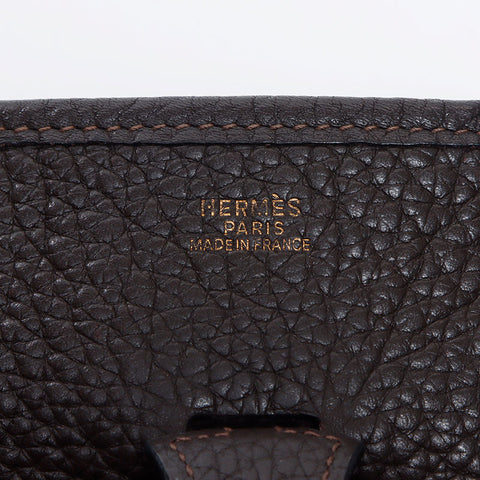 HERMES □H stamp 2004 Evelyn 1 PM Shoulder Bag Brown WS14343