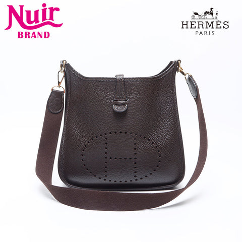 HERMES □H stamp 2004 Evelyn 1 PM Shoulder Bag Brown WS14343