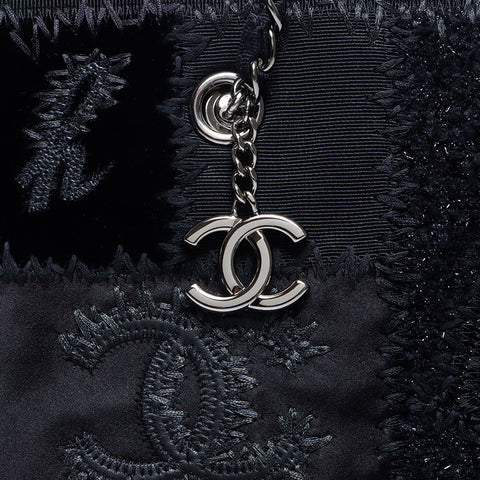 CHANEL 2017年第25系列拼布链条手提包黑色 WS14344