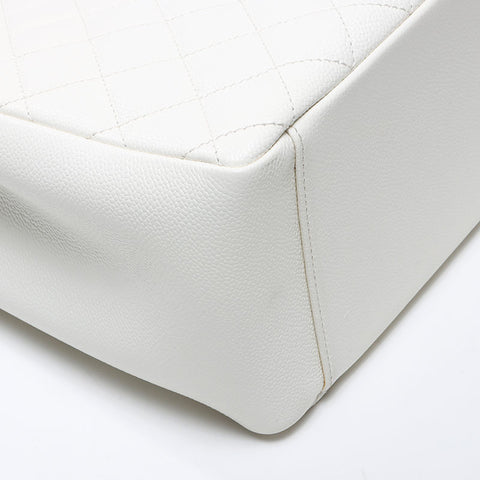 シャネル CHANEL 17番台 キャビアスキン GT チェーン デカココマーク 2012-2013 トートバッグ ホワイト WS14345