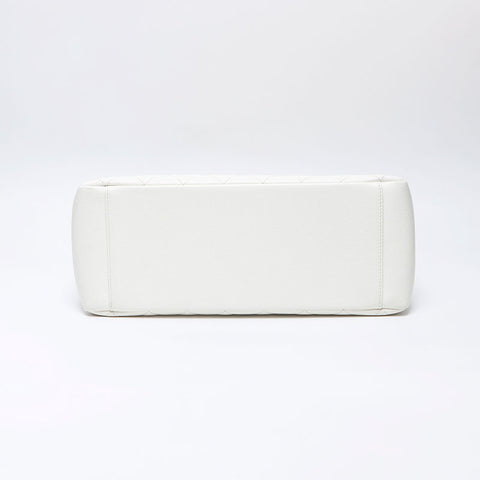 シャネル CHANEL 17番台 キャビアスキン GT チェーン デカココマーク 2012-2013 トートバッグ ホワイト WS14345