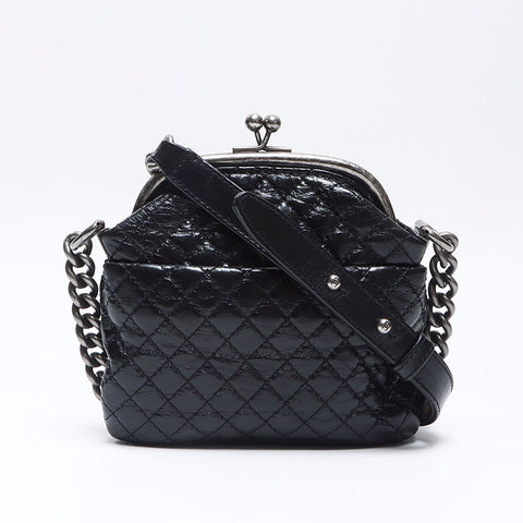 CHANEL 21st Series 2015-2016 Chain Purse Leather Shoulder Bag black WS14350