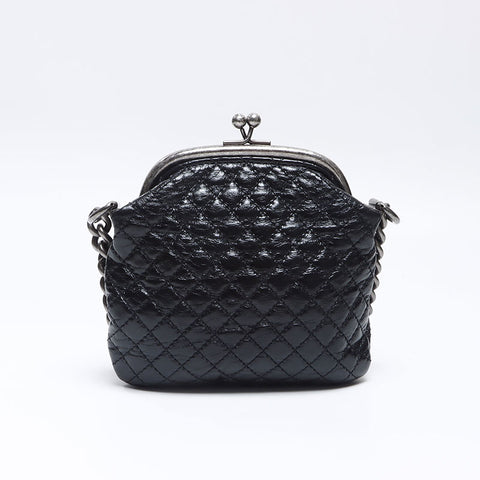 CHANEL 21st Series 2015-2016 Chain Purse Leather Shoulder Bag black WS14350