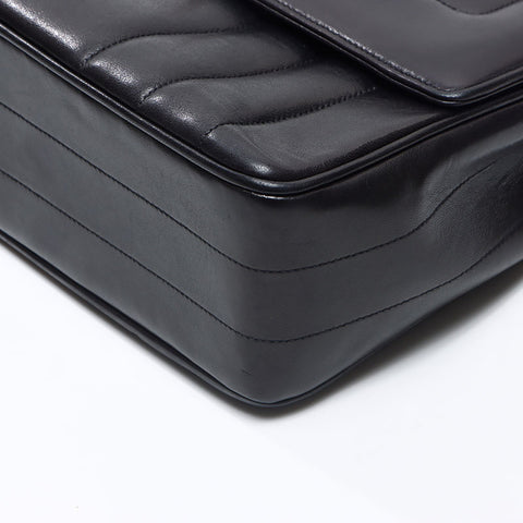 CHANEL No. 3 1994-1996 Mademoiselle Lambskin Top Handle Handbag black WS14351