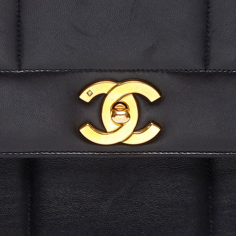 CHANEL No. 3 1994-1996 Mademoiselle Lambskin Top Handle Handbag black WS14351