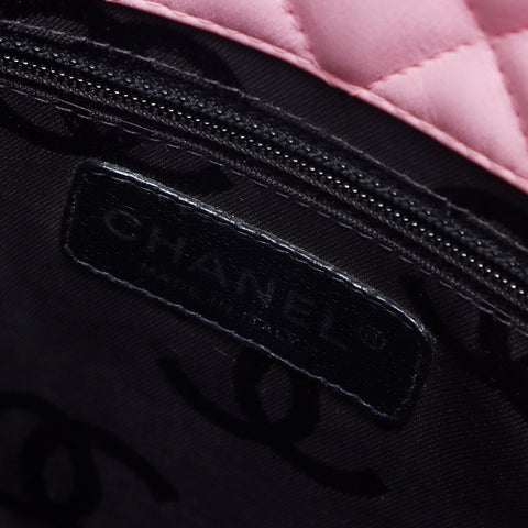 シャネル CHANEL 9番台 2004-2005 カンボンライン ラムスキン ハンドバッグ ピンク WS14352