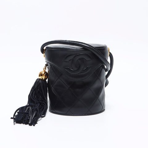 CHANEL Vanity Ramskey Shoulder Bag black WS14353