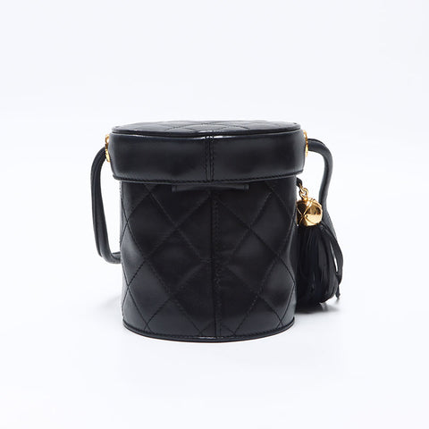 CHANEL Vanity Ramskey Shoulder Bag black WS14353