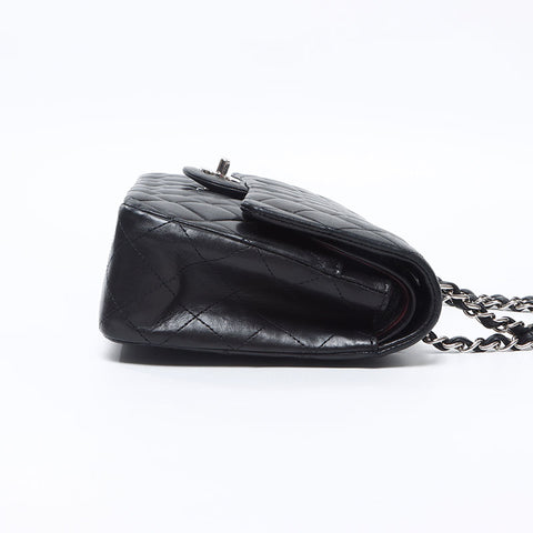 シャネル CHANEL 15番台 ダブルフラップ マトラッセ ラムスキン 25cm 2011 ショルダーバッグ ブラック WS14354