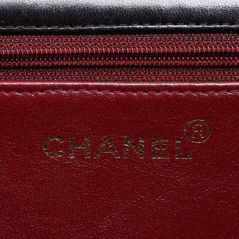 CHANEL No. 4 1996-1997 Pushlock Lambskin Chain Shoulder Bag black WS14356