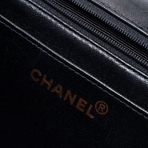 CHANEL No. 7 2002-2003 Lambskin Matelasse Shoulder Bag black WS14358