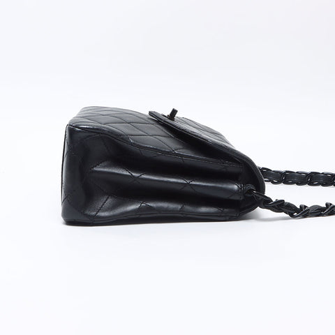 CHANEL No. 7 2002-2003 Lambskin Matelasse Shoulder Bag black WS14358