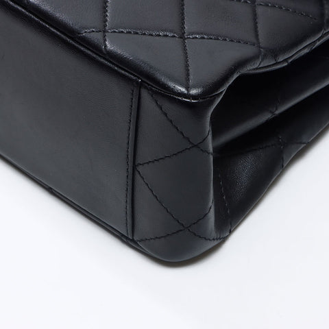 CHANEL No. 7 2002-2003 Lambskin Matelasse Shoulder Bag black WS14358