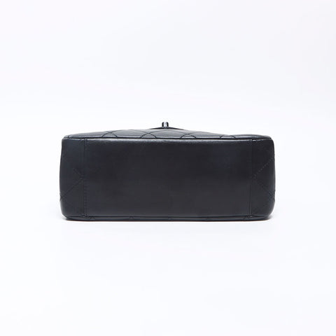CHANEL No. 7 2002-2003 Lambskin Matelasse Shoulder Bag black WS14358