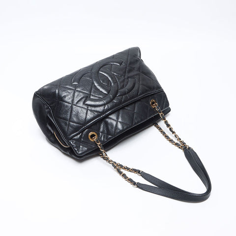 シャネル CHANEL 19番台 キャビアスキン ココマーク 2013 ショルダーバッグ ブラック WS14359