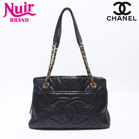 シャネル CHANEL 19番台 キャビアスキン ココマーク 2013 ショルダーバッグ ブラック WS14359