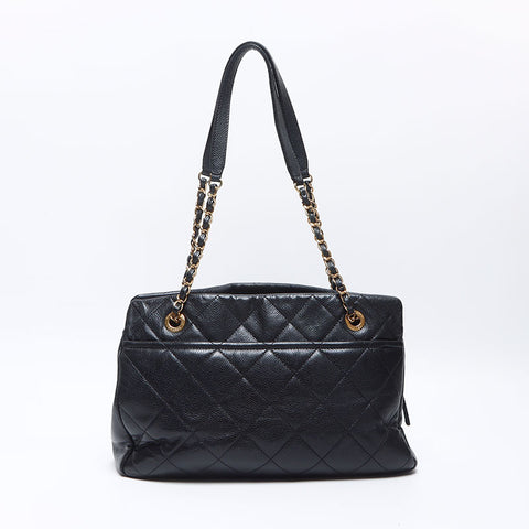 シャネル CHANEL 19番台 キャビアスキン ココマーク 2013 ショルダーバッグ ブラック WS14359