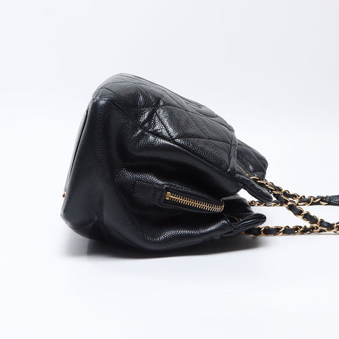 シャネル CHANEL 19番台 キャビアスキン ココマーク 2013 ショルダーバッグ ブラック WS14359