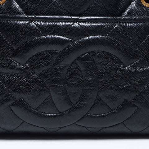 シャネル CHANEL 19番台 キャビアスキン ココマーク 2013 ショルダーバッグ ブラック WS14359