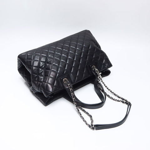 CHANEL 2014-2015 2way Daily Shopping Tote, Silver Metal Tote Bag black WS14360
