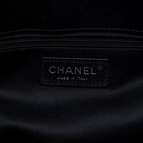 CHANEL 2014-2015 2way Daily Shopping Tote, Silver Metal Tote Bag black WS14360