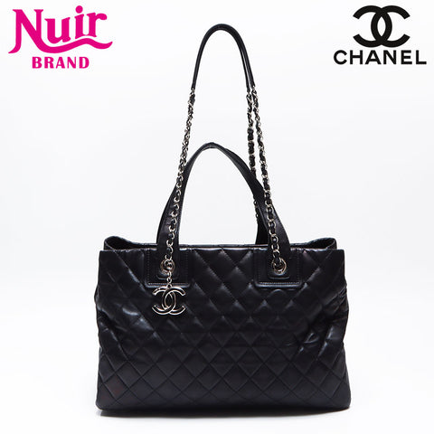 CHANEL 2014-2015 2way Daily Shopping Tote, Silver Metal Tote Bag black WS14360