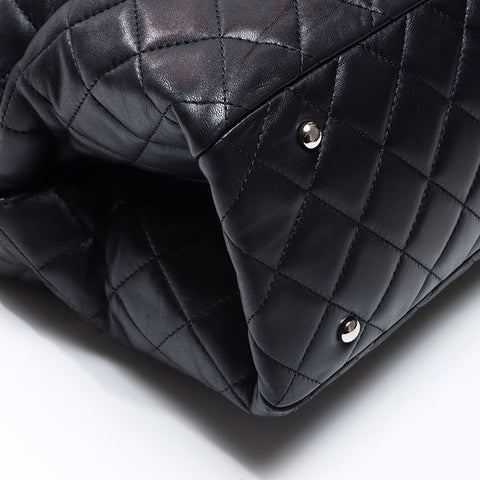 CHANEL 2014-2015 2way Daily Shopping Tote, Silver Metal Tote Bag black WS14360