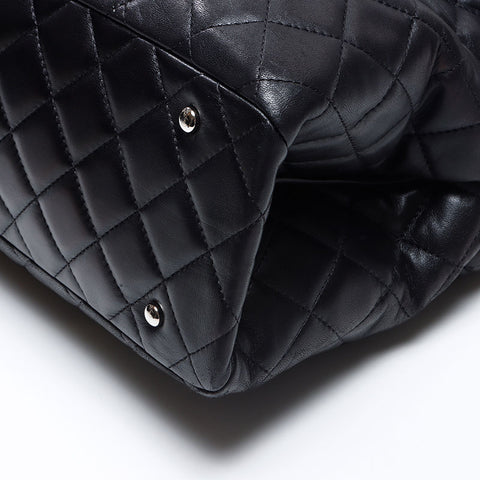 CHANEL 2014-2015 2way Daily Shopping Tote, Silver Metal Tote Bag black WS14360