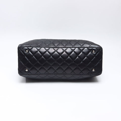 CHANEL 2014-2015 2way Daily Shopping Tote, Silver Metal Tote Bag black WS14360