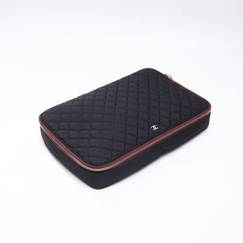 CHANEL No. 17 2012-2013 Christmas Limited Edition Nylon Laptop PC Case Clutch bag black WS14361