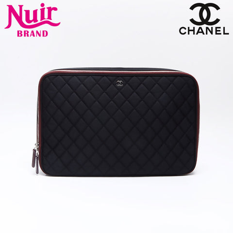CHANEL No. 17 2012-2013 Christmas Limited Edition Nylon Laptop PC Case Clutch bag black WS14361