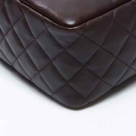 CHANEL 10 series 2005-2006 Mini Cambon Line Mini Boston Handbag Brown WS14362