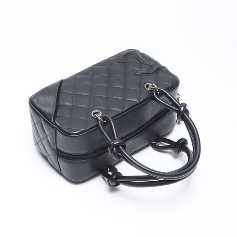CHANEL 10 series 2005-2006 Mini Cambon Line Mini Boston Handbag black WS14363