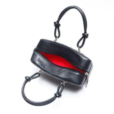 CHANEL 10 series 2005-2006 Mini Cambon Line Mini Boston Handbag black WS14363