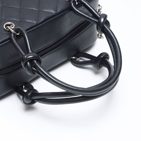 CHANEL 10 series 2005-2006 Mini Cambon Line Mini Boston Handbag black WS14363