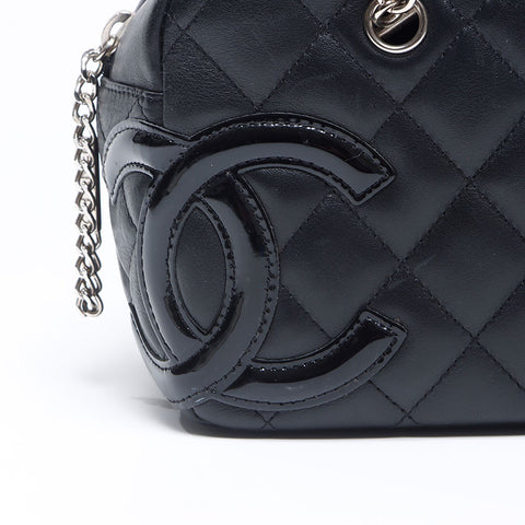 CHANEL 10 series 2005-2006 Mini Cambon Line Mini Boston Handbag black WS14363