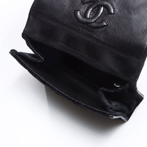 CHANEL Velour Camellia Mini Shoulder Bag black WS14364