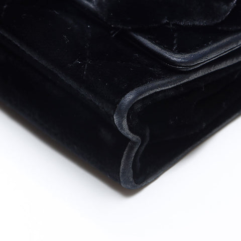 CHANEL Velour Camellia Mini Shoulder Bag black WS14364