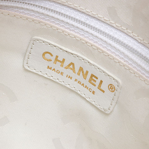 シャネル CHANEL 8番台 2003-2004 ココマーク キャビアスキン ショルダーバッグ ホワイト WS14365