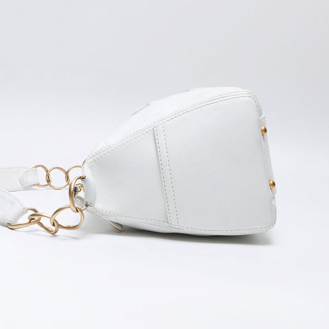 シャネル CHANEL 8番台 2003-2004 ココマーク キャビアスキン ショルダーバッグ ホワイト WS14365