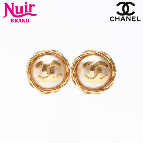 CHANEL COCO Mark Round 95P 1995 Earring gold WS14366