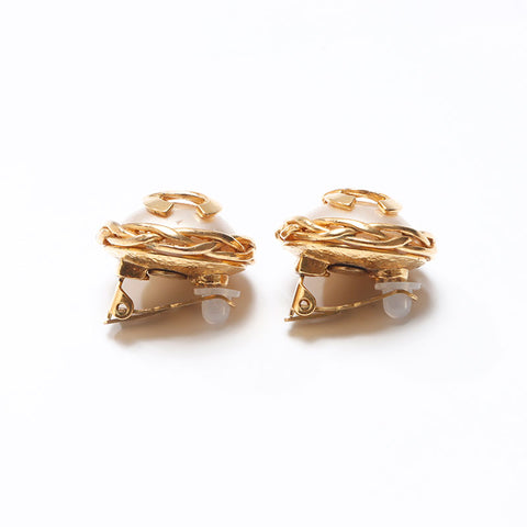 CHANEL COCO Mark Round 95P 1995 Earring gold WS14366