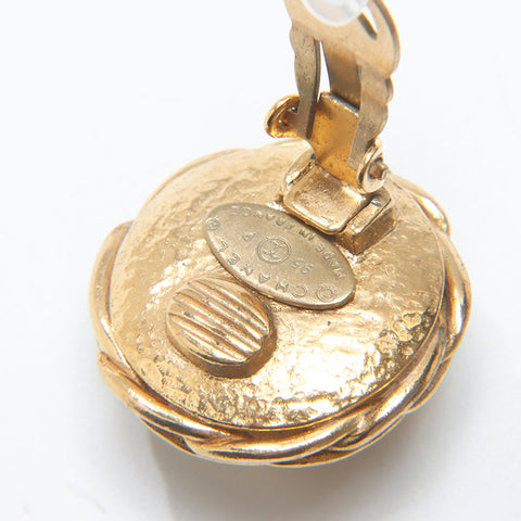 CHANEL COCO Mark Round 95P 1995 Earring gold WS14366