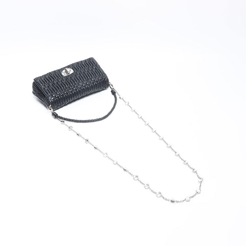 Miu Miu Mini Matelasse Crystal Shoulder Bag black WS14368