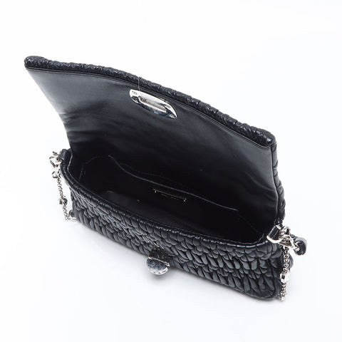 Miu Miu Mini Matelasse Crystal Shoulder Bag black WS14368