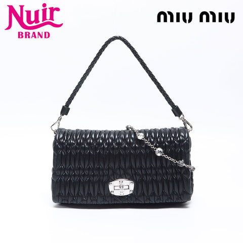 Miu Miu Mini Matelasse Crystal Shoulder Bag black WS14368