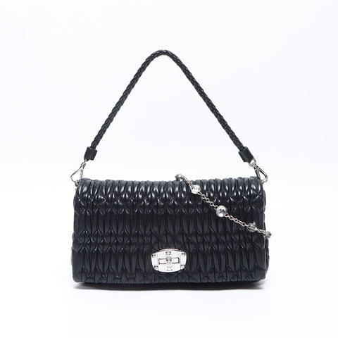 Miu Miu Mini Matelasse Crystal Shoulder Bag black WS14368